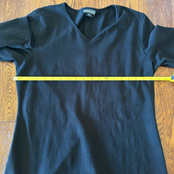 Lands' End Women's M 10-12 Black T Shirt Dress Casual Lagenlook Minimalist Basic - Picture 4 of 8